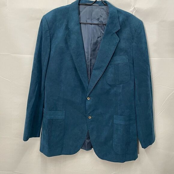 Bijou Vintage Blue Suede Blazer - Picture 1 of 4
